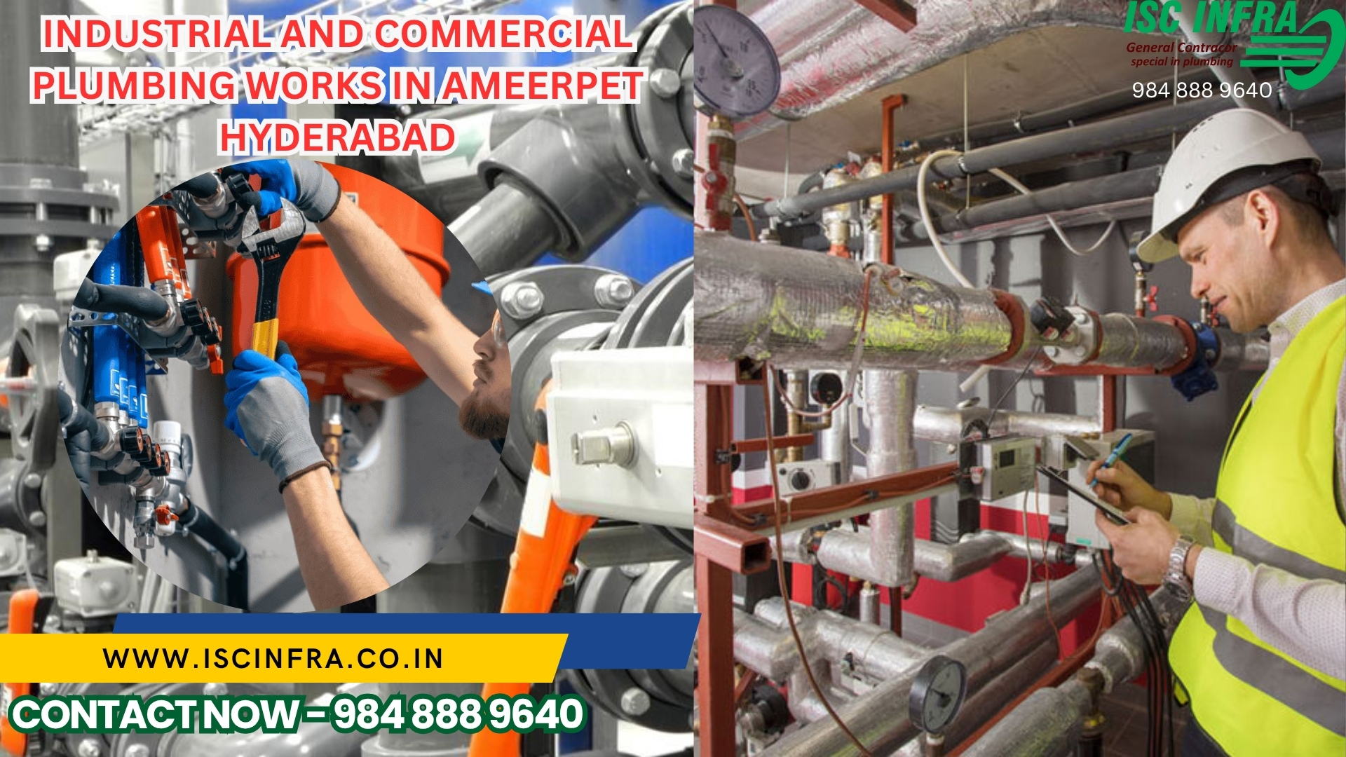 Industrial and Commercial Plumbing Works in Ameerpet