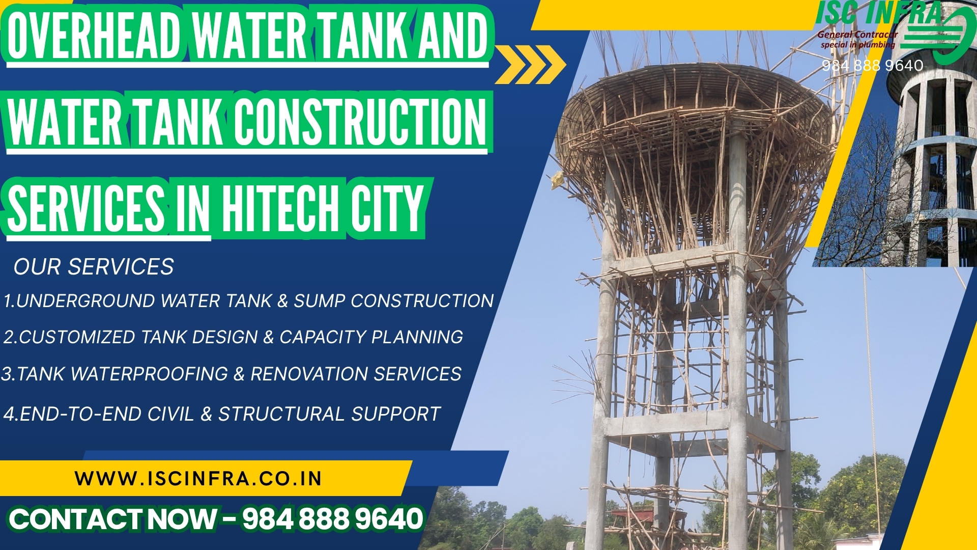 Overhead Water Tank and Water Tank Construction Services in Hitech City