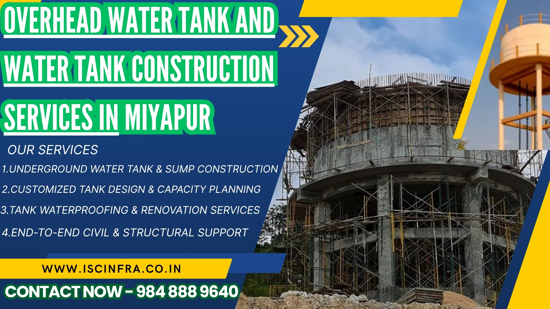 Overhead Water Tank and Water Tank Construction Services in Miyapur